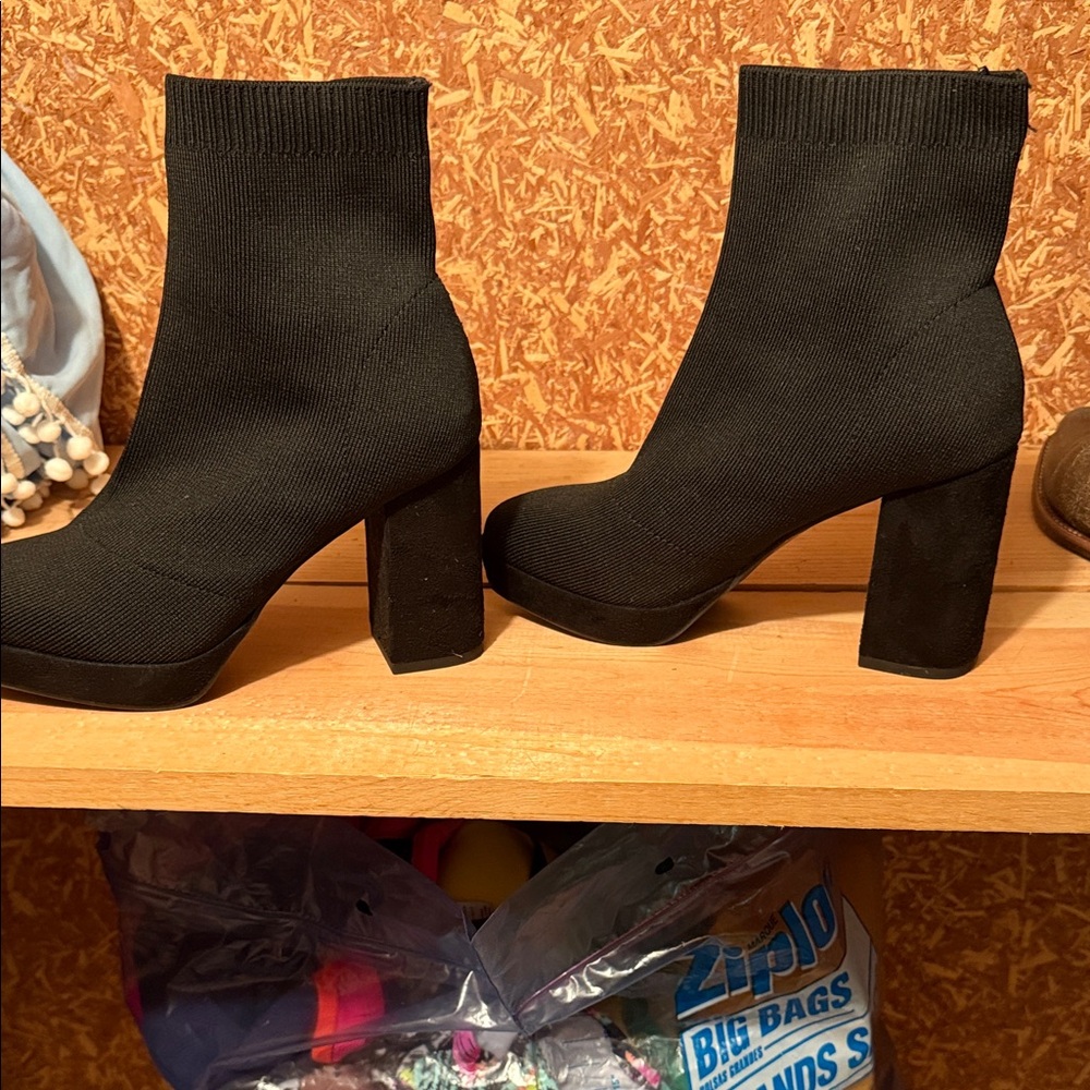 MIA Black Heeled Ankle Boots